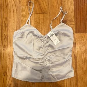 Silver abercrombie ruched tank top